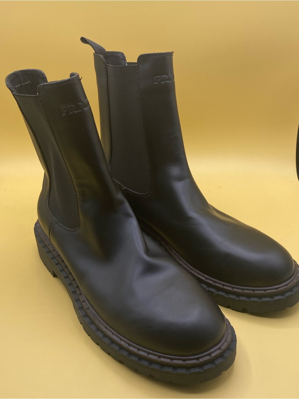 Prada Men's Black Leather Chukka Boots - Picture 2 of 7